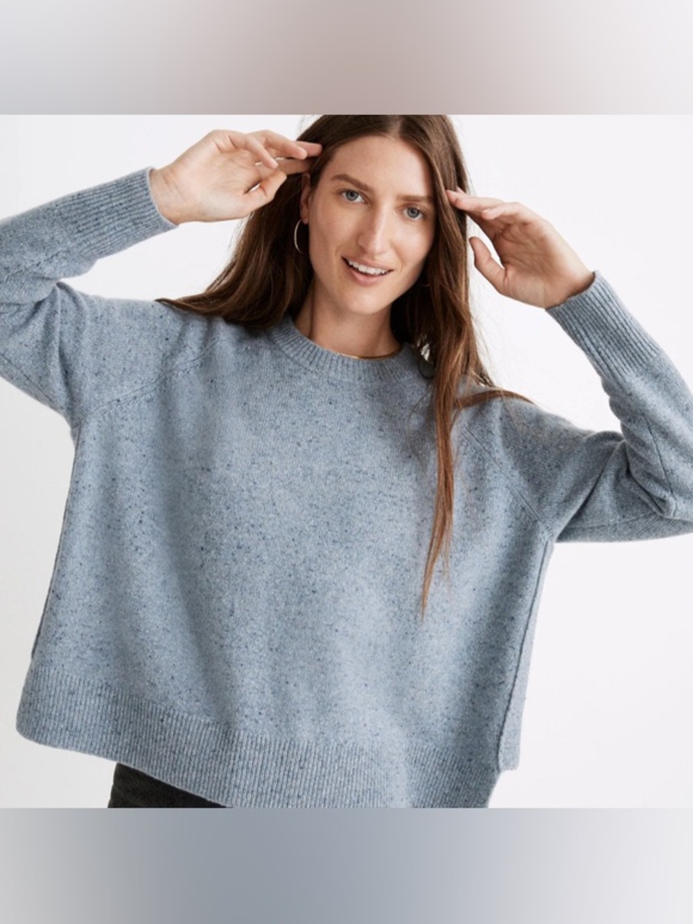 Madewell Donegal (Re)sourced Cashmere Crewneck Sweater dusty blue